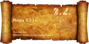 Nagy Lili névjegykártya