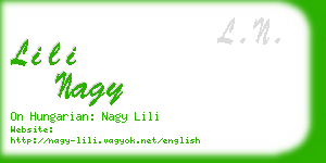 lili nagy business card